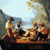 George Caleb Bingham Vintage Raftsmen Diamond Painting