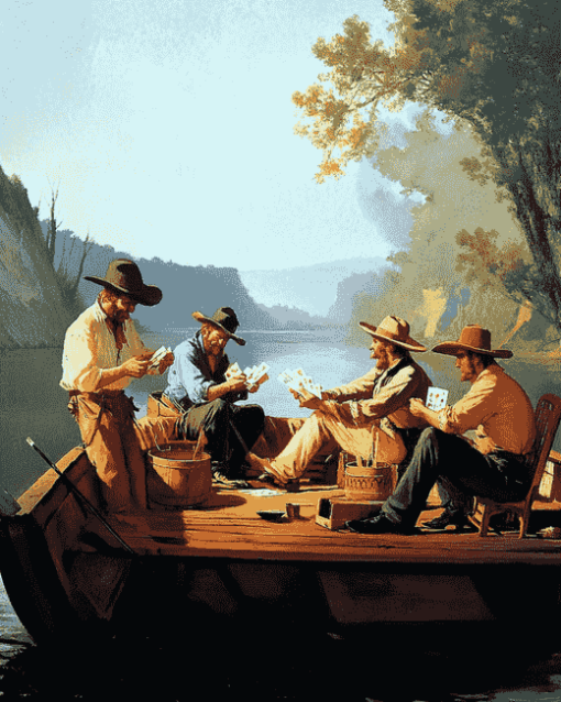 George Caleb Bingham Vintage Raftsmen Diamond Painting