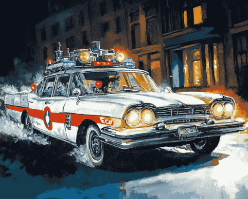 Ghostbusters Ecto 1 Car Diamond Painting