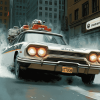 Ghostbusters Ecto 1 Classic Car Diamond Painting