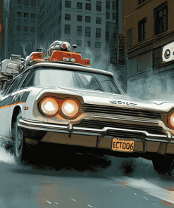 Ghostbusters Ecto 1 Classic Car Diamond Painting