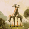 Giraffes in Love Diamond Painting