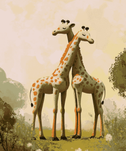 Giraffes in Love Diamond Painting