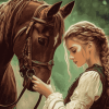 Girl and Horse Nature Scene Diamond Painting