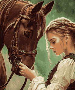 Girl and Horse Nature Scene Diamond Painting