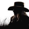 Girl in Cowboy Hat Silhouette Diamond Painting