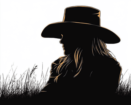 Girl in Cowboy Hat Silhouette Diamond Painting