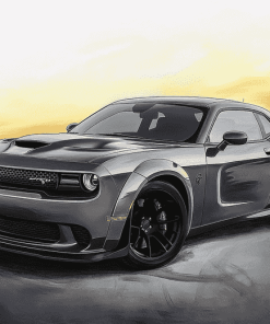 Gleaming Grey Dodge Hellcat Diamond Painting