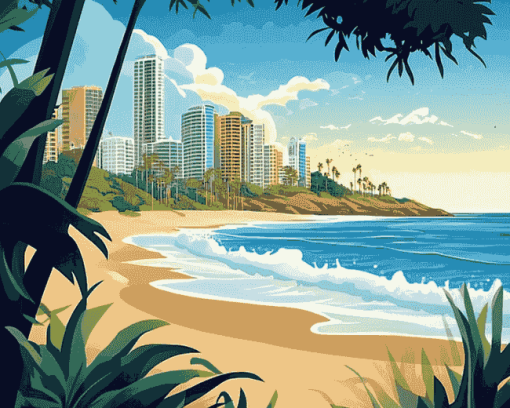 Gold Coast Cityscape Diamond Painting