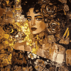 Gold Lady Abstract Diamond Painting