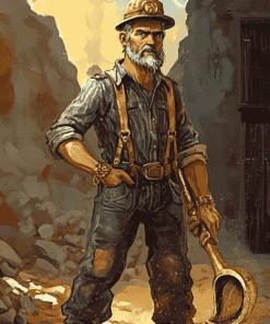 Gold Miner Cartoon Diamond Painting