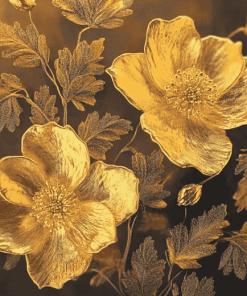 Golden Blossoms Diamond Painting