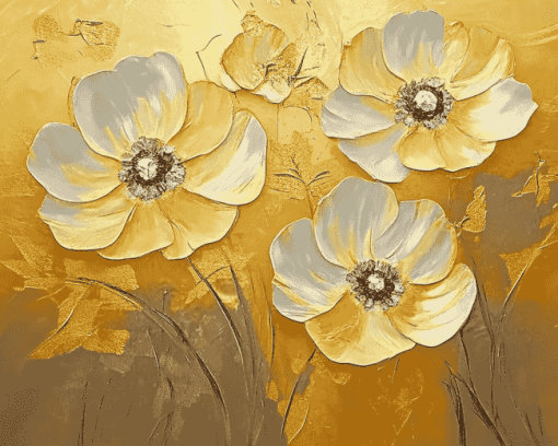 Golden Blossoms Diamond Painting