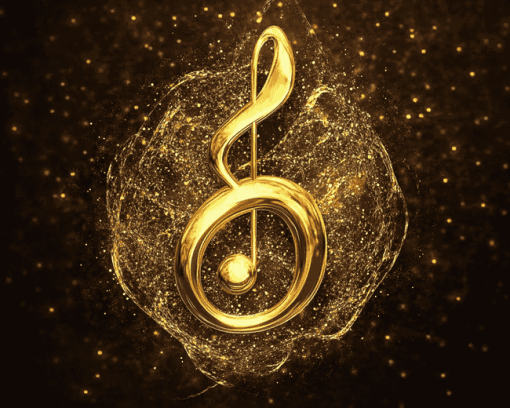 Golden Music Symbol Diamond Painting