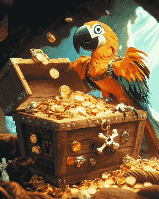 Golden Pirate Treasure Adventure Diamond Painting