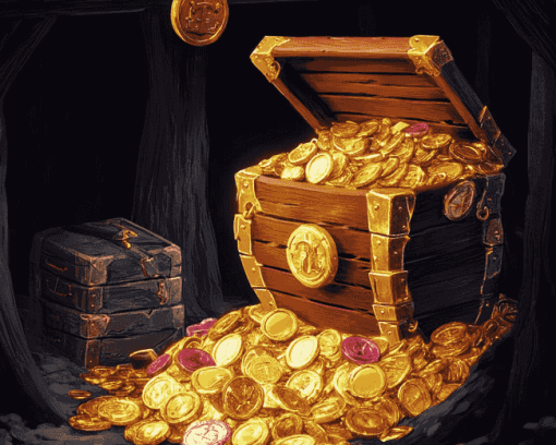 Golden Pirate Treasures Diamond Painting