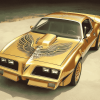 Golden Trans Am Car Diamond Painting