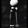 Golf Lover's Black and White Diamond Painting