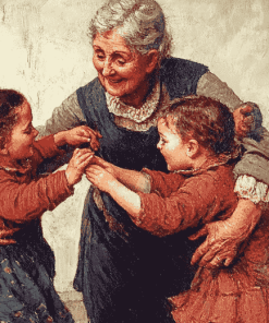 Grandma and Grandkids Vintage Diamond Painting