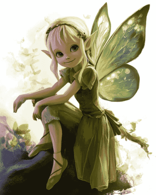 Green Fairy Fantasy Diamond Painting