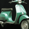 Green Lambretta Scooter Diamond Painting