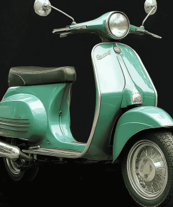 Green Lambretta Scooter Diamond Painting