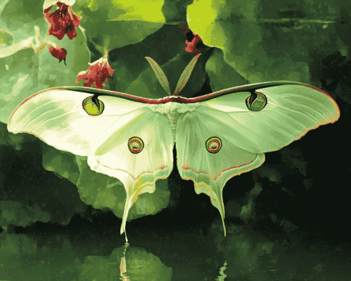 Green Luna Moth Diamond Painting