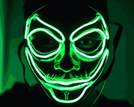 Green Neon Mask Animation Diamond Painting