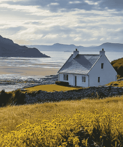 Grey Cottage Seascape Diamond Painting