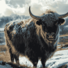 Grey Majestic Yak Diamond Painting