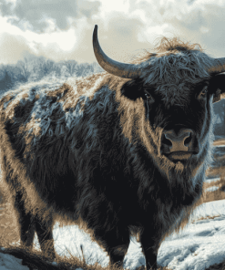 Grey Majestic Yak Diamond Painting