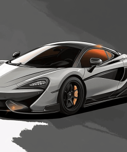 Grey McLaren Supercar Diamond Painting