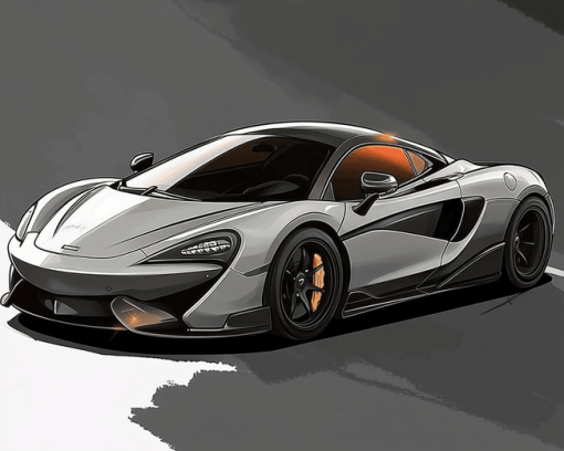 Grey McLaren Supercar Diamond Painting