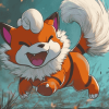 Growlithe Pokemon Art Diamond Painting