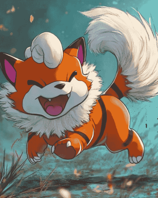 Growlithe Pokemon Art Diamond Painting