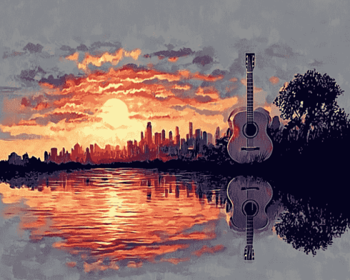 Guitar Landscape Scenic Diamond Painting