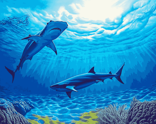 Hammerhead Shark Cartoon Diamond Painting