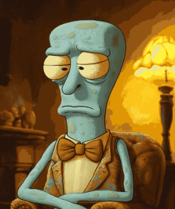 Handsome Squidward Cartoon Diamond Painting