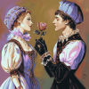 Harlequin Rose Romance Diamond Painting