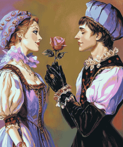 Harlequin Rose Romance Diamond Painting