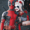 Harley Quinn and Deadpool Animation Diamond Painting