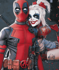 Harley Quinn and Deadpool Animation Diamond Painting