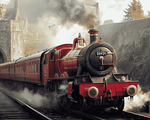 Hogwarts Express Steam Train Diamond Painting