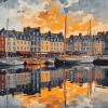 Honfleur Cityscape Diamond Painting