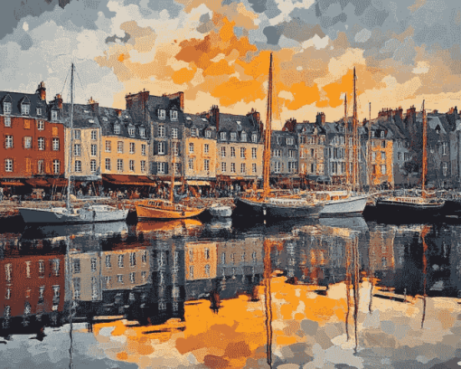 Honfleur Cityscape Diamond Painting