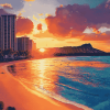 Honolulu Island Beach Diamond Painting