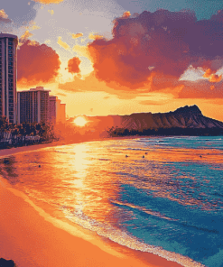 Honolulu Island Beach Diamond Painting