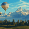 Hot Air Balloons Over Mountains Diamond Painting