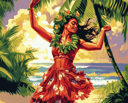 Hula Girl Animation Diamond Painting