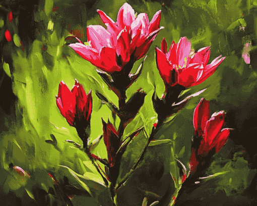 Indian Paintbrush Blossoms Diamond Painting